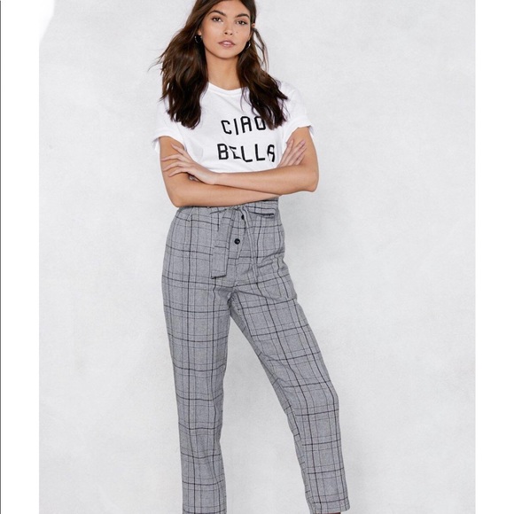 Nasty Gal Pants - NWT Nasty Gal Plaid High Waisted Pants Size: L